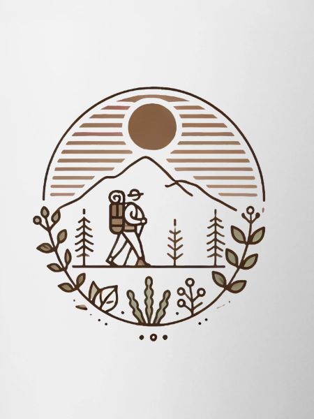 Friedlicher Bergwanderer Illustration