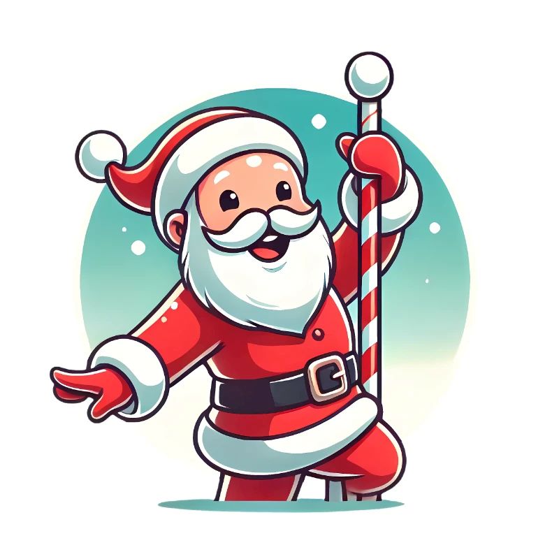 Cheerful Santa Pole Dance Graphic