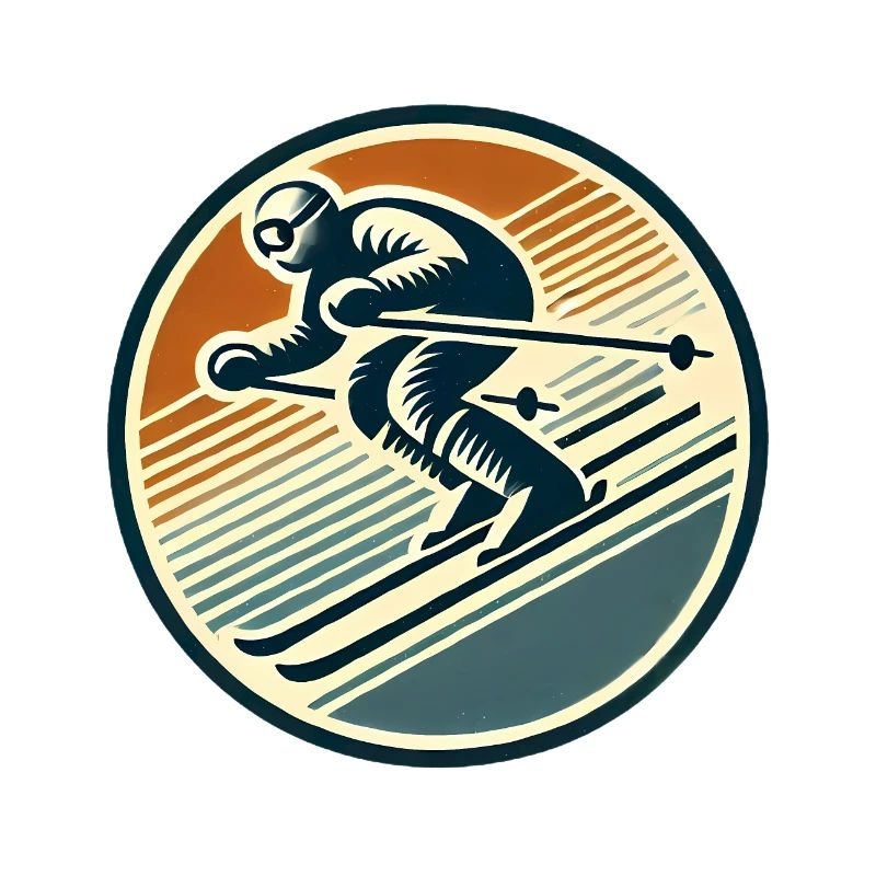 Retro Skiing Badge Design