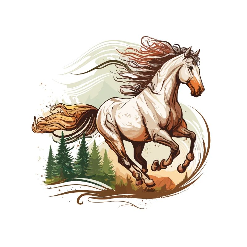 Reiten Sie mit dem Wind: Ein majestätisches Pferd in Bewegung