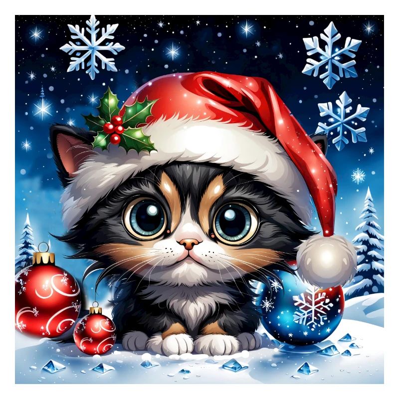 Adorable chaton de Noël.