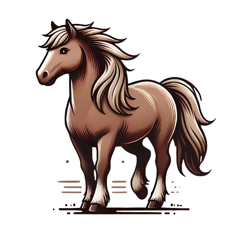 Majestueux cheval brun illustration