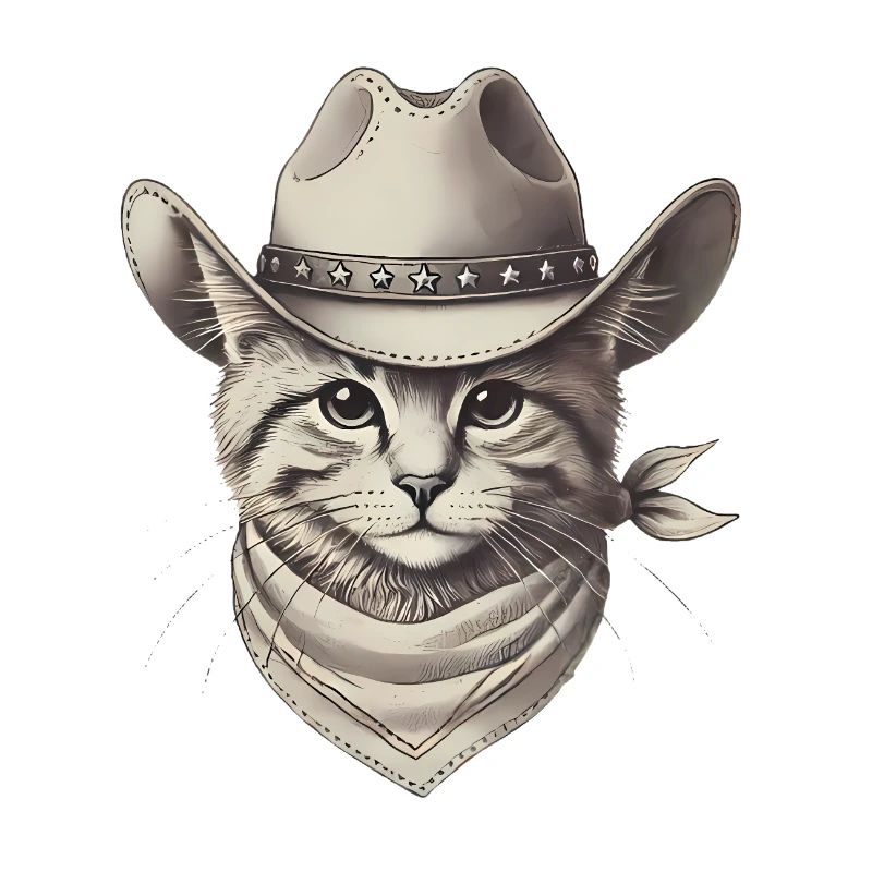 Cowboy Katze Illustration Design