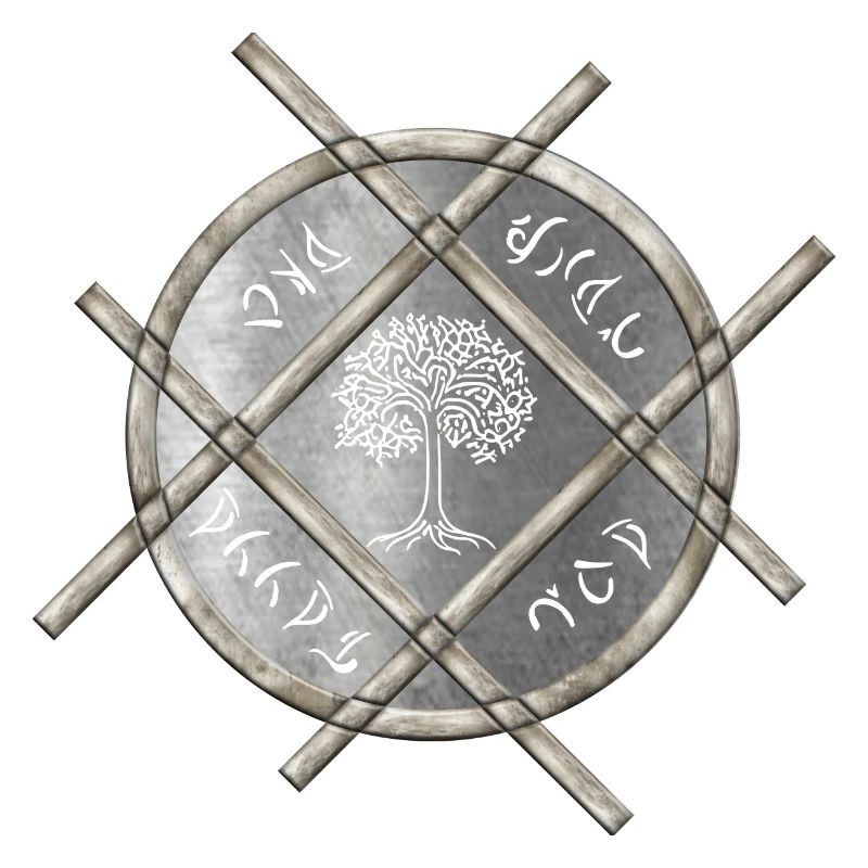 Médaillon argenté symbolique