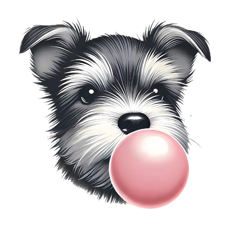 Playful Terrier with Bubble Gum
