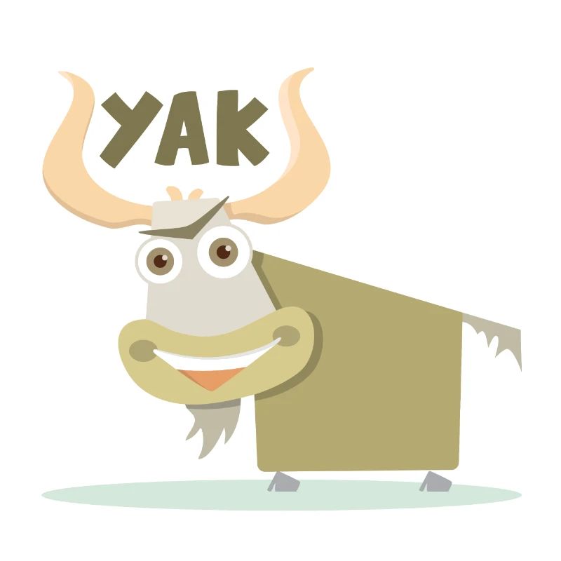 Fröhliche und farbenfrohe Illustration eines Yaks