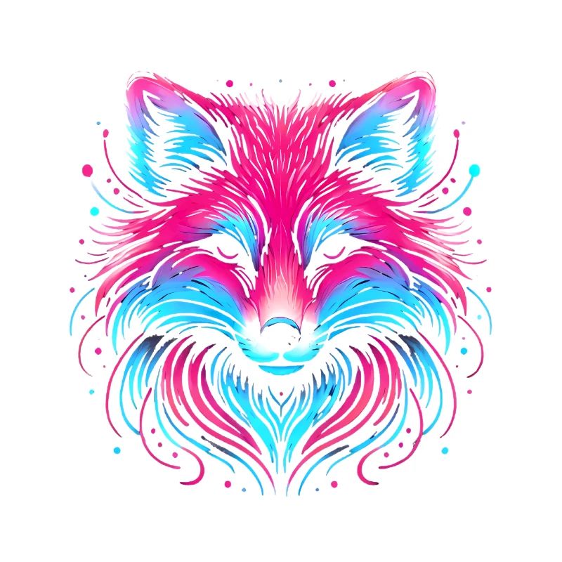 Neon Fuchs Leuchten Illustration Design