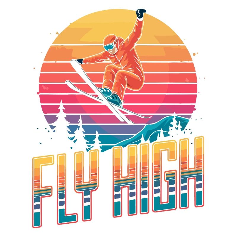 Sunset Snowboarder Artistic Design