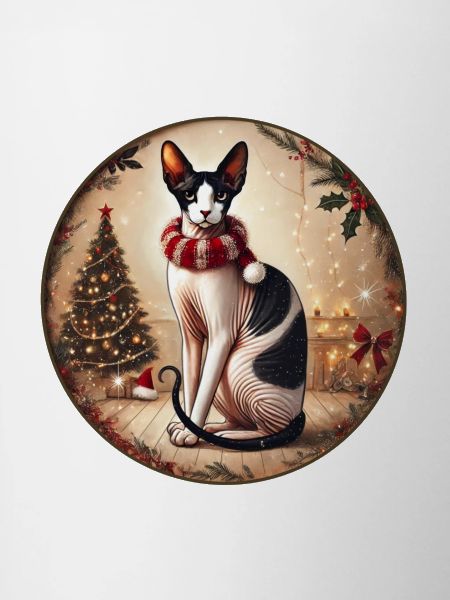Christmas Portrait with Sphynx