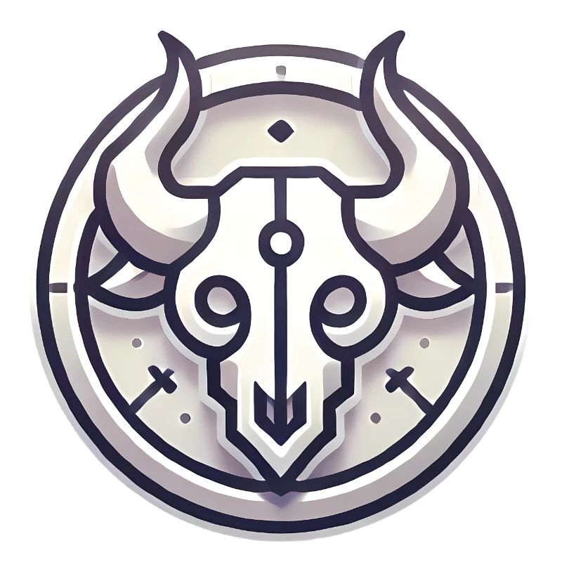 Conception minimaliste de l’insigne du crâne de taureau