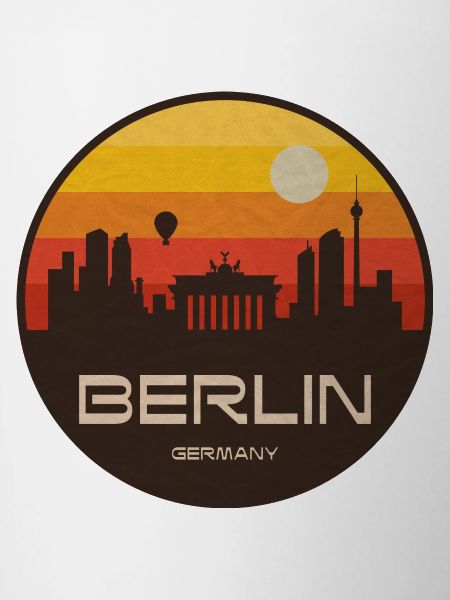 Berlin Skyline Retro Sunset