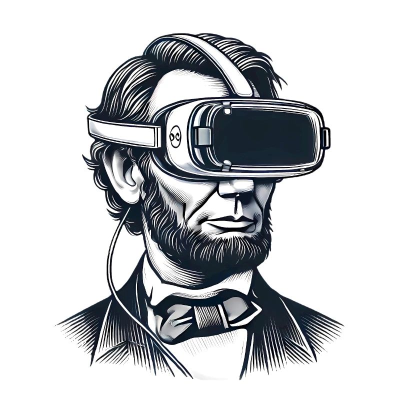Lincoln in VR Headset Retro Design