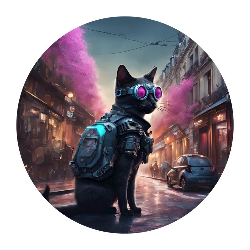 A cyberpunk cat
