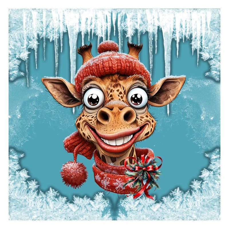 Winter magic with a cute giraffe