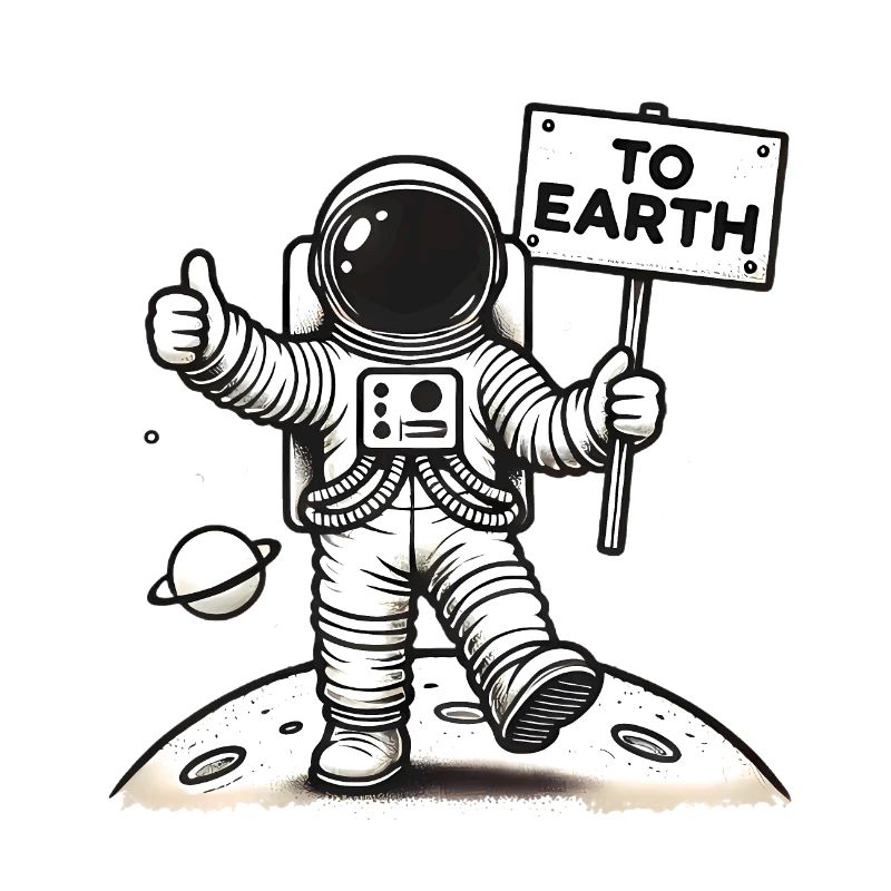 Thumbs Up Astronaut To Earth Design