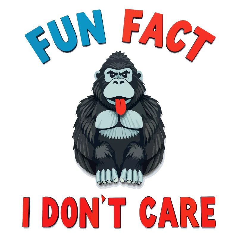 Lustiger Gorilla Fun Fact Es ist mir egal