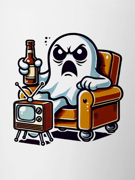 Funny Ghost Watching TV Boo
