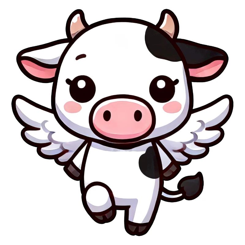 Vache mignonne comme ange dessin animé