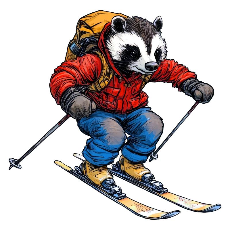 Skifahrer Dachs