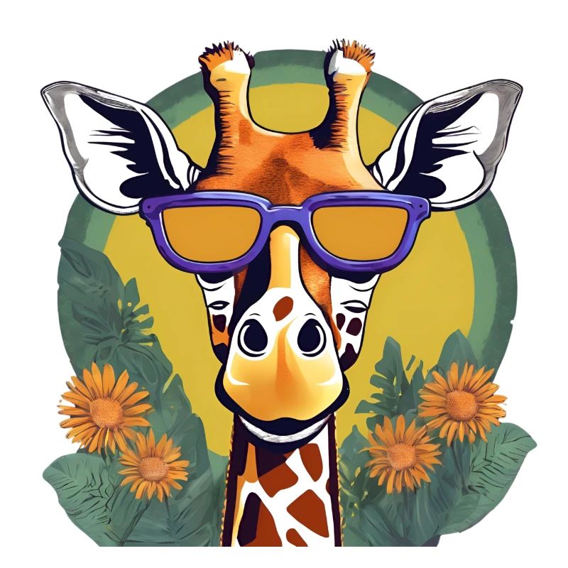 Playful Giraffe with Sunglasses Design