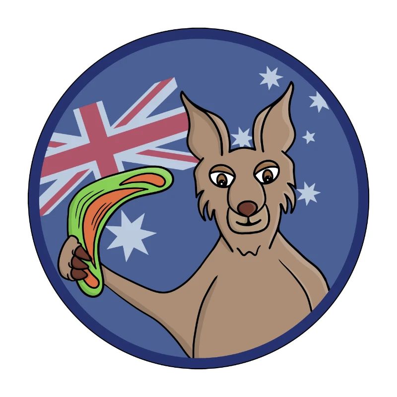 Adorable Kangaroo Australia boomerang