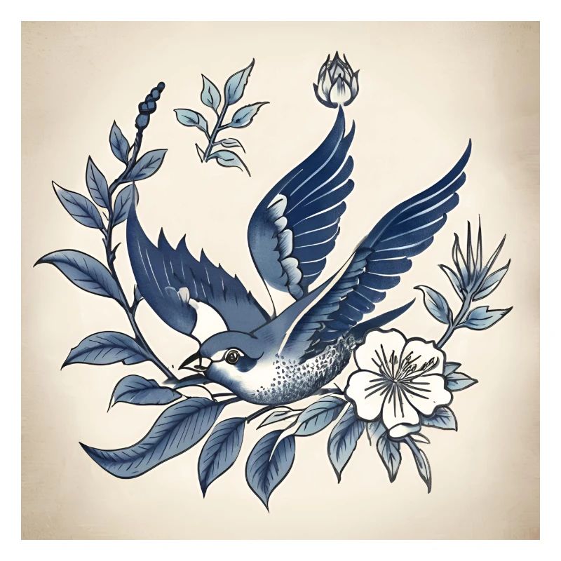 tatouage d'une hirondelle