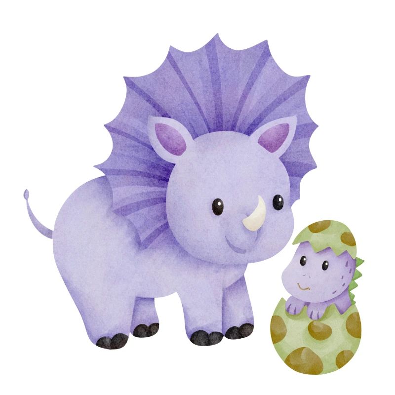 Dinosaur mom with child