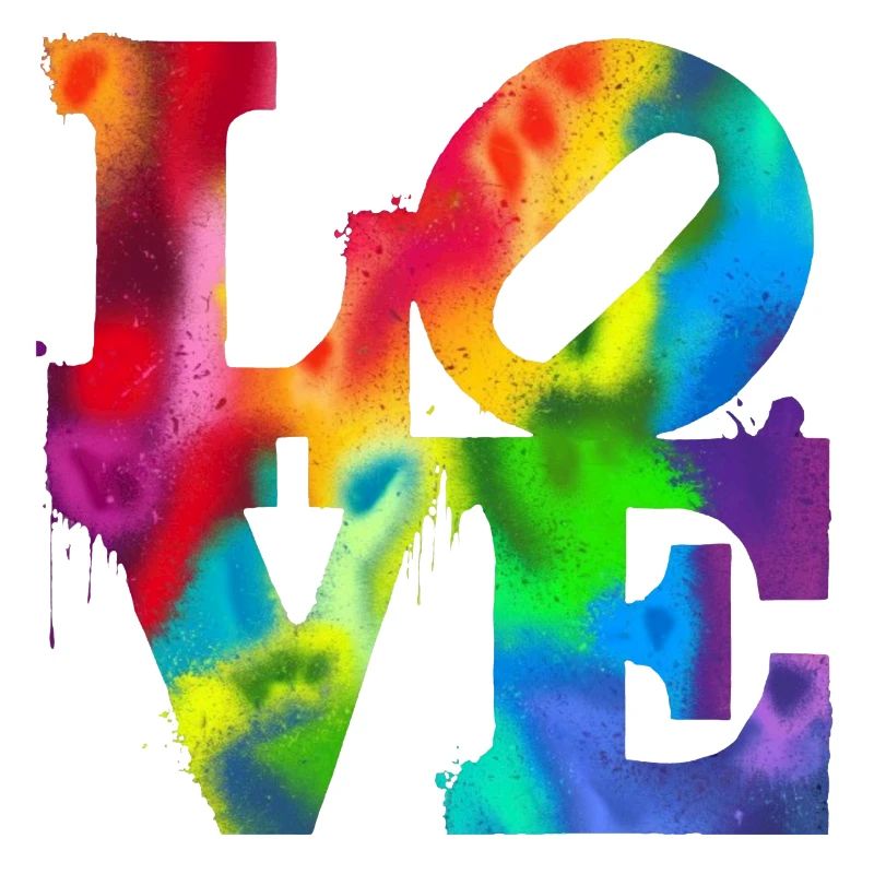 Graffiti arc-en-ciel LOVE Burst