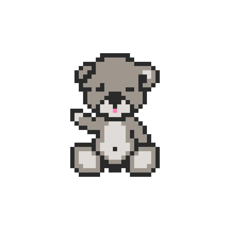 Pixel Bär Pastellschwarz