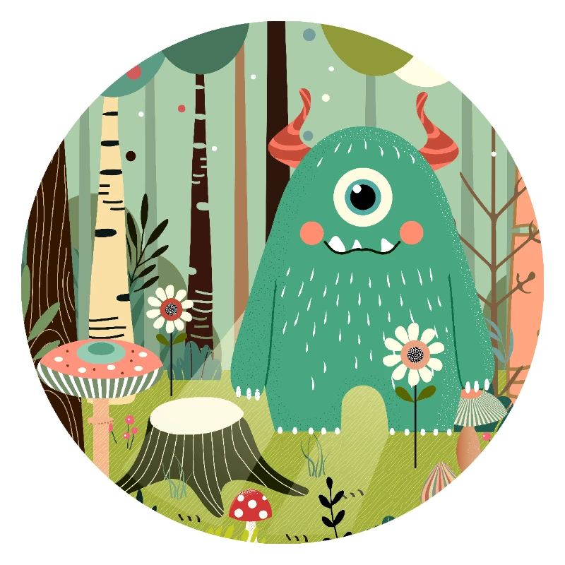 Monstre mignon dans la forêt magique