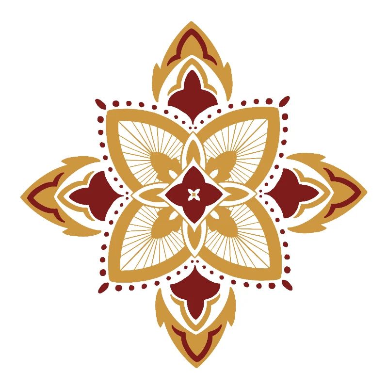 oriental pattern morocco gold red