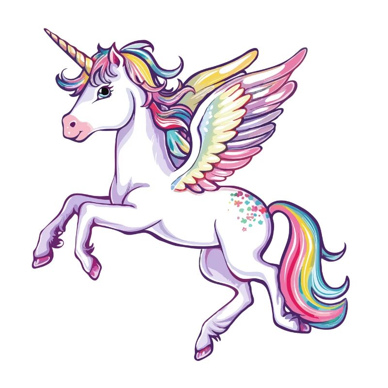 Licorne Ailes Arc-en-ciel