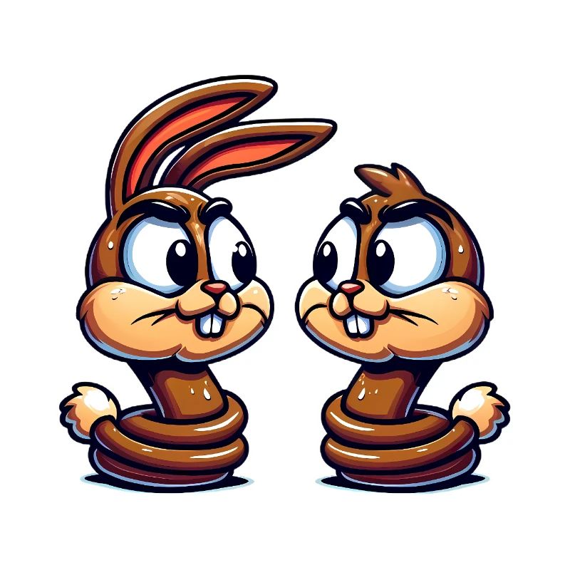 Dessin animé de conversation de lapin drôle