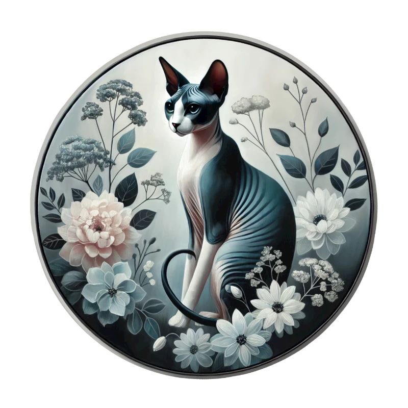 Princesse Sphynx chat parmi les fleurs