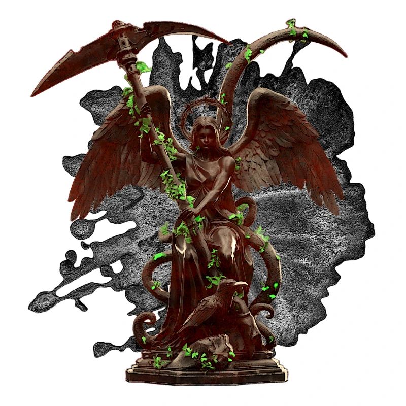 Engelstatue, Ranken, gothic design