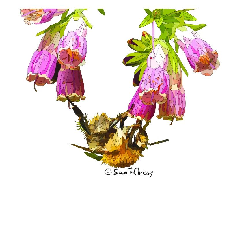 Bee mosaic with realistic effect