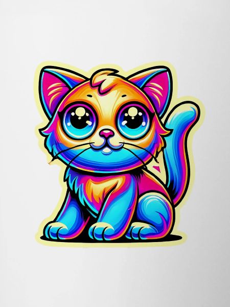 Neon Glow Crazy Cat Design