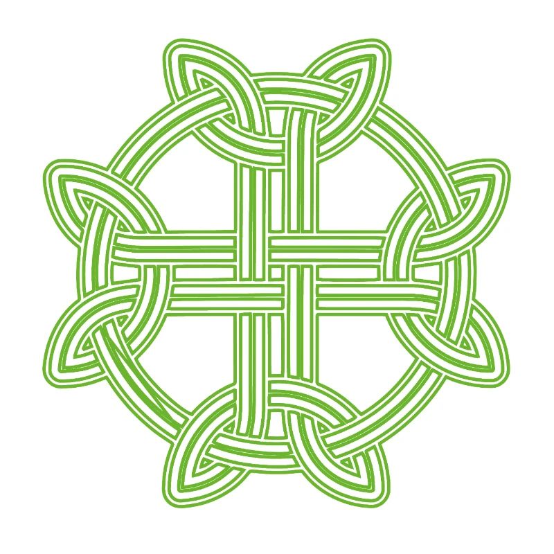 Celtic Cross Pattern Neon Green