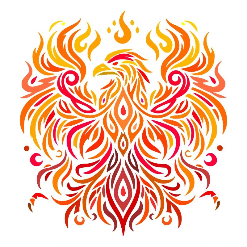 tribal eagle fire yellow red