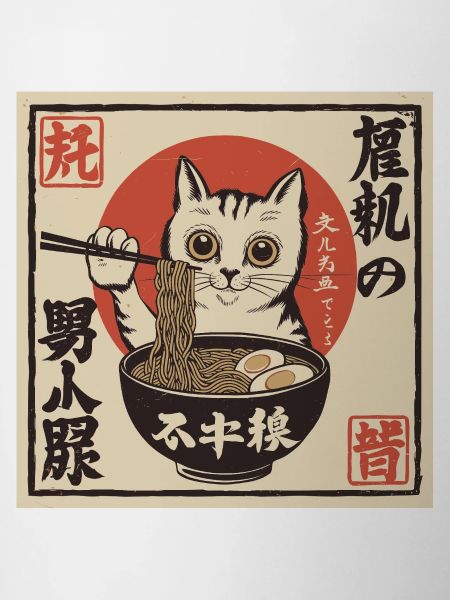 Cat and Ramen (Japan-Style)