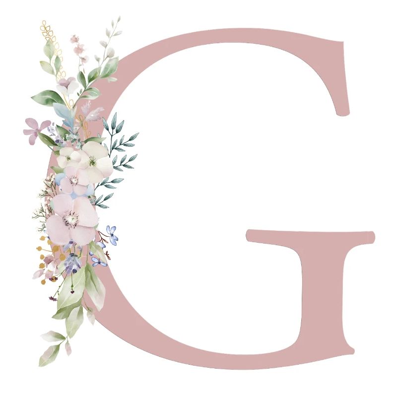 G Monogram, Floral, Personalizable