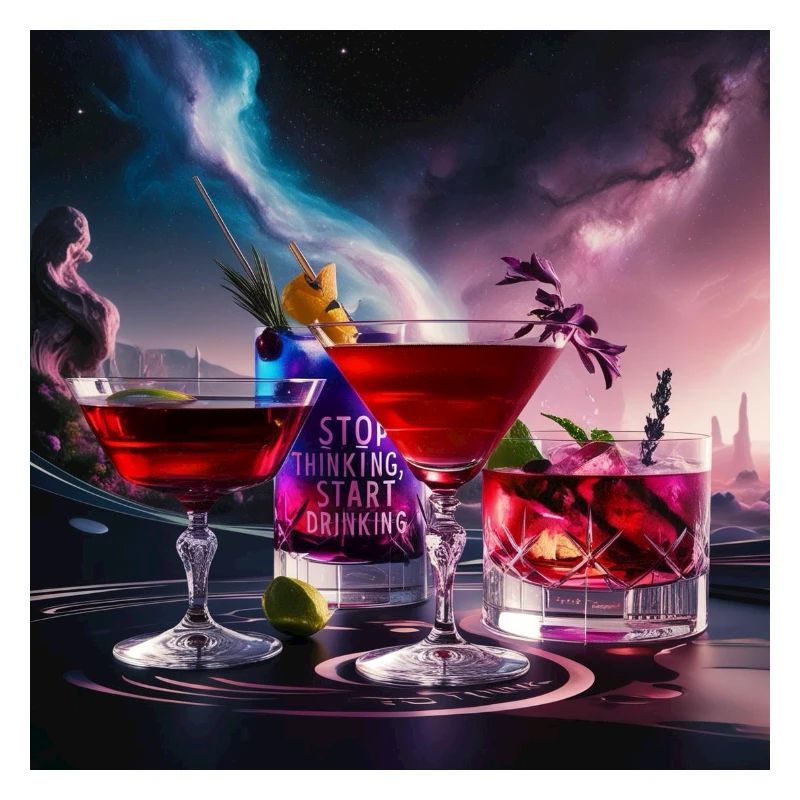 Cocktails with humorous text