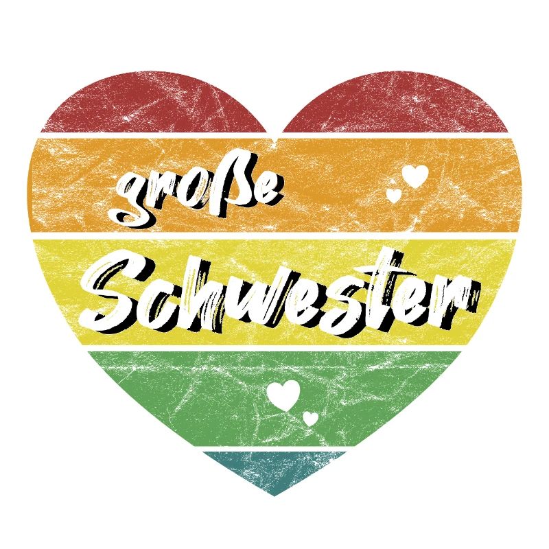 große Schwester Herz retro vintage
