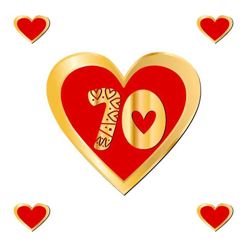 70e anniversaire Soixante-dix coeur