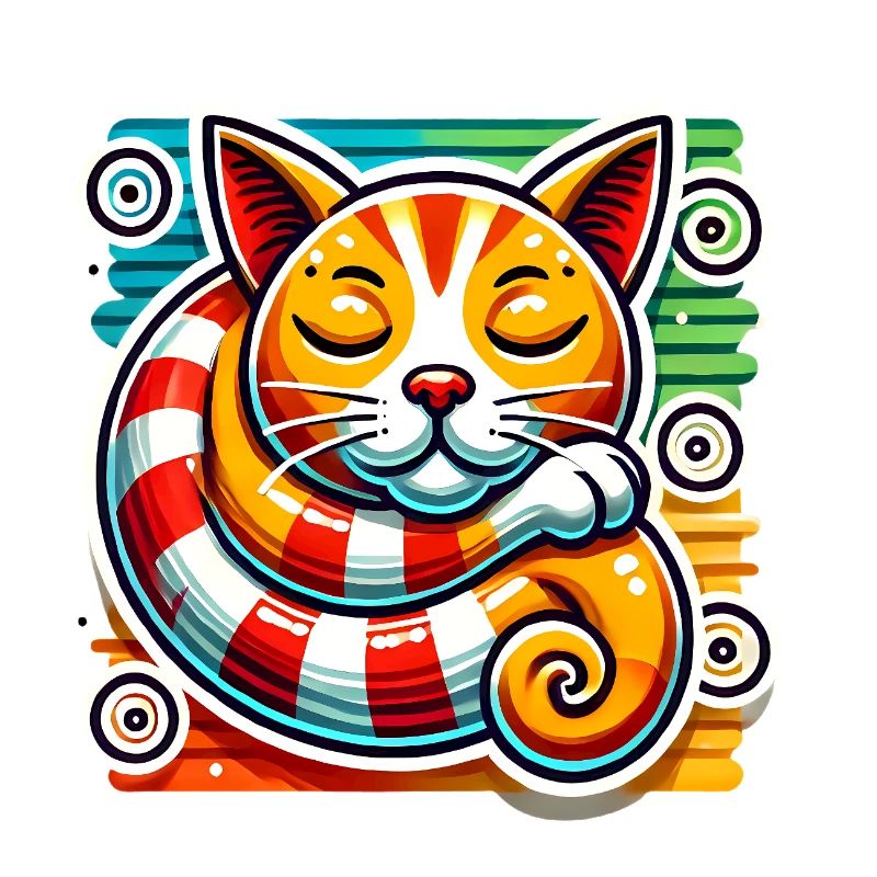 Schlafende Katze PopArt-Aufkleber-Design