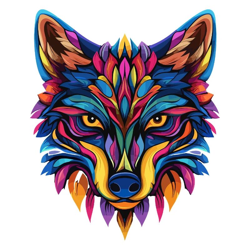 Colorful Wolf Illustration