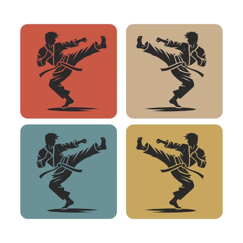 Karate Silhouette – Retro Style