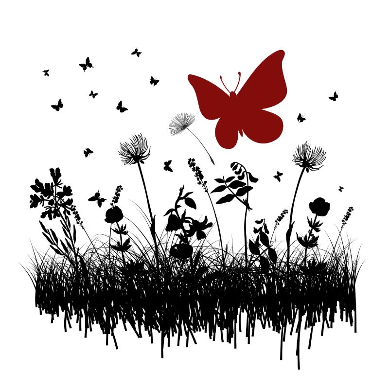 Dessin de papillon avec accent floral