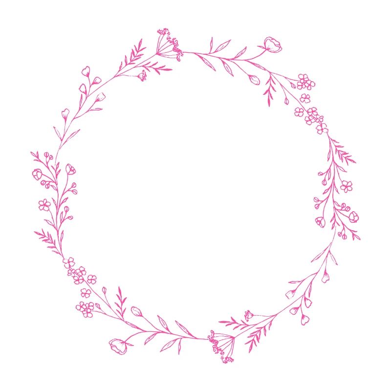 Cercle de fleurs de fleurs roses