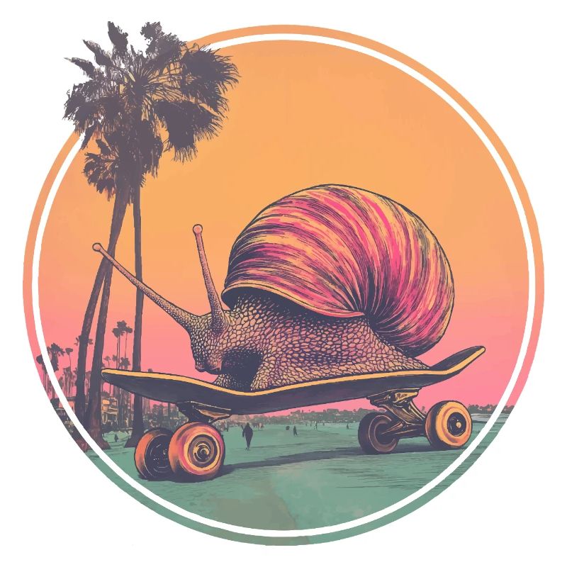 Coole Skateboard-Schnecke – Chilliges Retro-Design